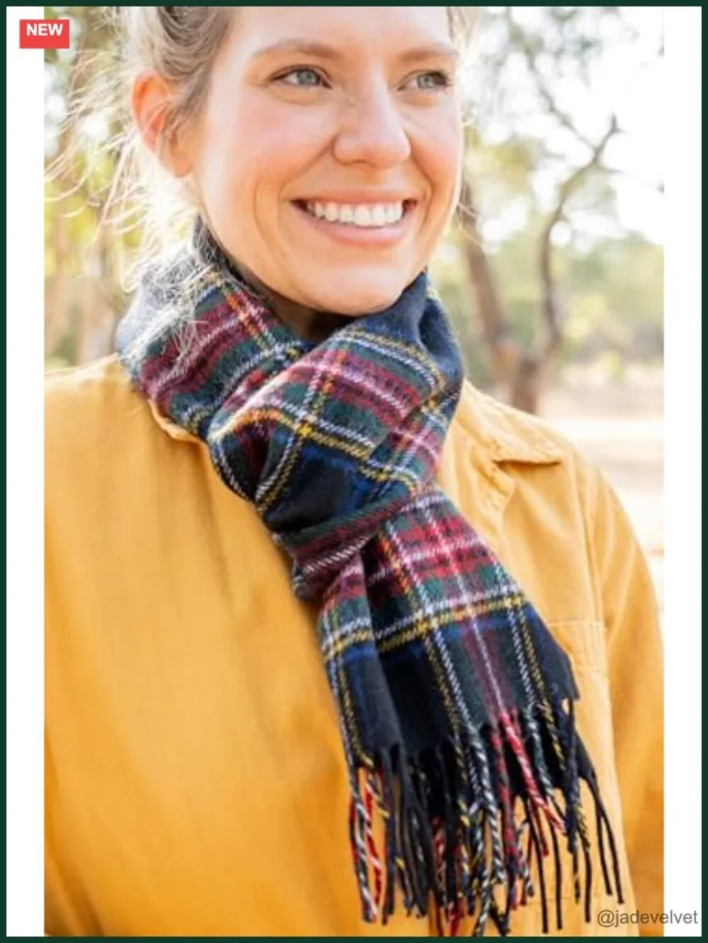 100% Lambswool Tartan Plaid Winter Scarf, Unisex Fashion Scarf